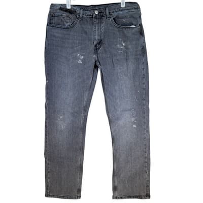 Levis 559 Jeans Mens 34x32 Gray Straight Leg Distressed Wash Denim Pants - Image 1