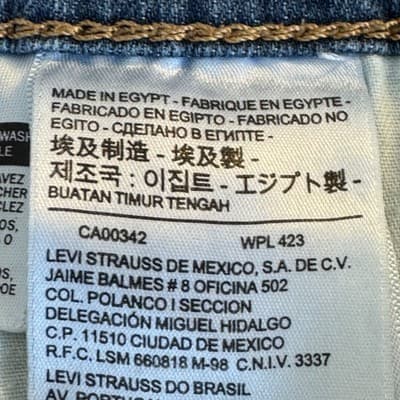 Levis 502 Jeans Mens 40x36 Blue Stretch Denim Tapered Fit Distressed Good - Thumbnail 5