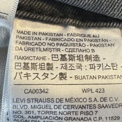 Levis 559 Jeans Mens 34x32 Gray Straight Leg Distressed Wash Denim Pants - Thumbnail 7