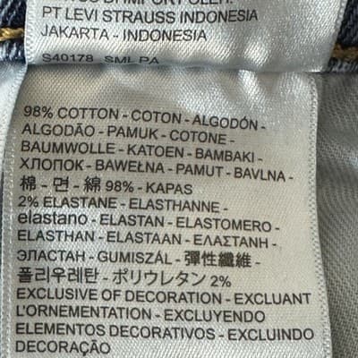 Levis 507 Jeans Mens 36x32 Blue Denim Stretch Tapered Medium Wash Classic - Thumbnail 5