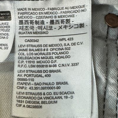 Levis 501 Jeans Mens 36x30 Black Button Fly Straight Leg Denim Classic Pants - Thumbnail 5