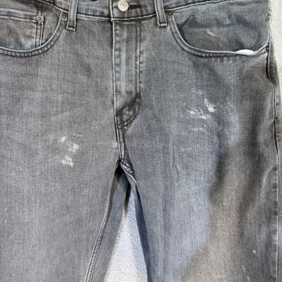 Levis 559 Jeans Mens 34x32 Gray Straight Leg Distressed Wash Denim Pants - Thumbnail 5