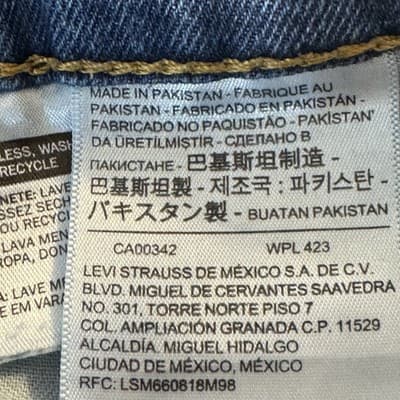 Levis 511 Jeans Mens 36x30 Blue Slim Fit Stretch Tapered Leg Denim Pants - Thumbnail 4