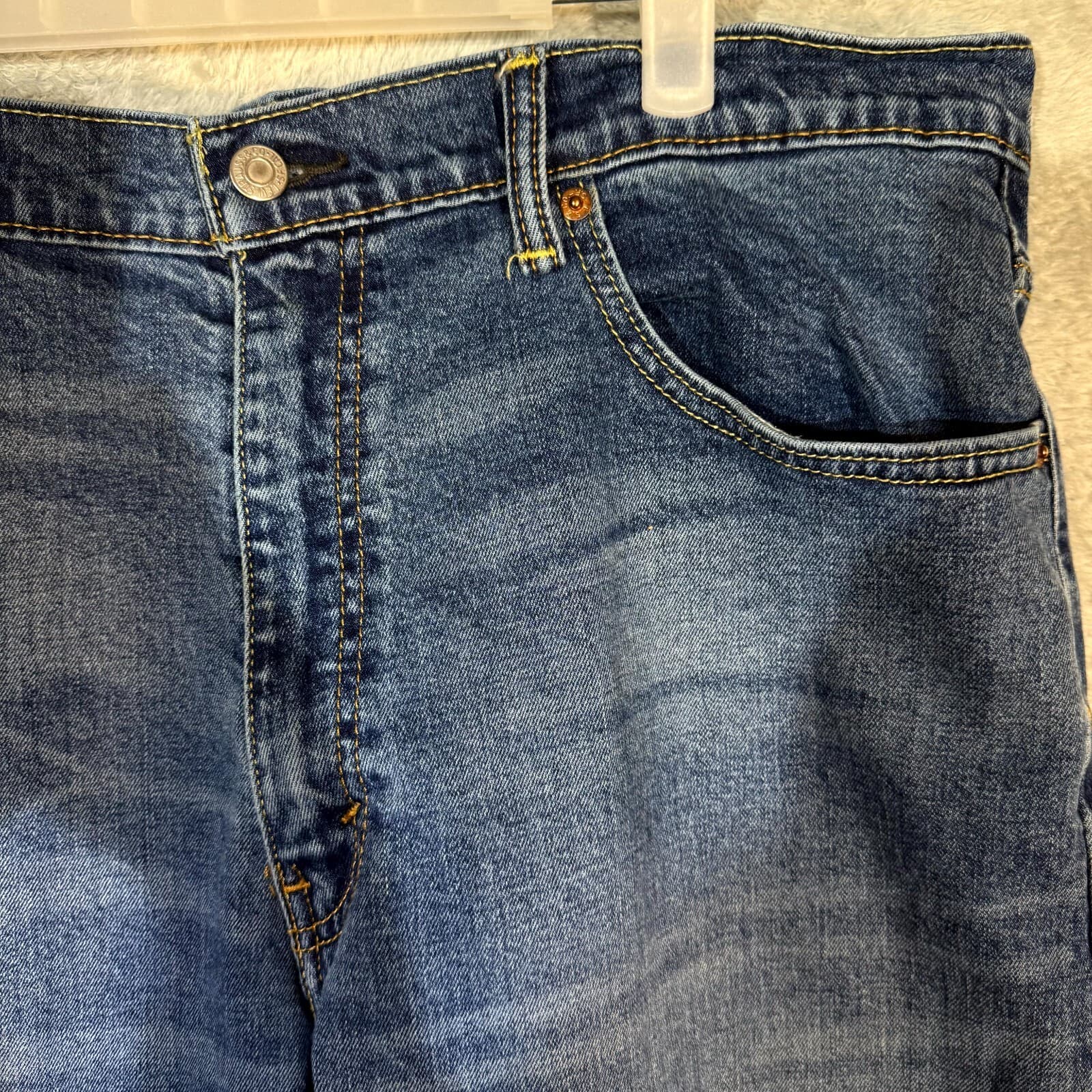 Levi's 550 Men’s Jeans 38 X 32 Blue Denim Stretch Relaxed Fit Straight Leg M1651 - Thumbnail 4