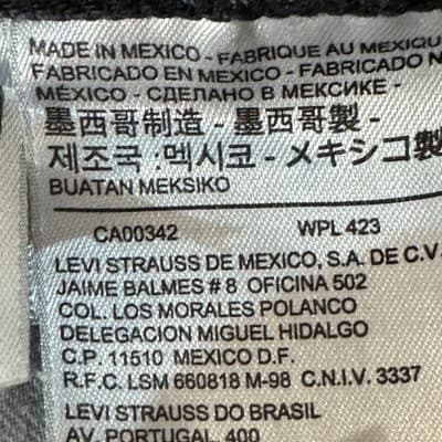 Levis 501 Jeans Mens 30x30 Black Straight Leg Button Fly Stretch Denim Pants - Thumbnail 5