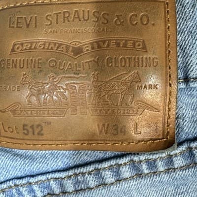 Levis 559 Jeans Mens 36x34 Blue Relaxed Straight Leg Medium Wash Denim Pants - Thumbnail 3