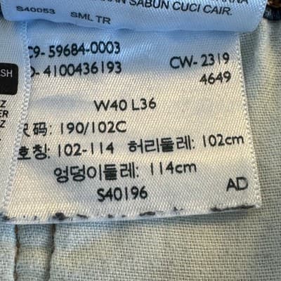 Levis 502 Jeans Mens 40x36 Blue Stretch Denim Tapered Fit Distressed Good - Thumbnail 8