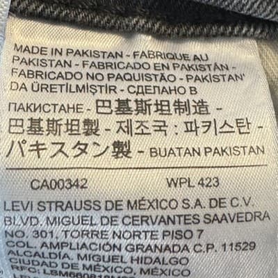 Levis 559 Jeans Mens 34x32 Gray Straight Leg Distressed Wash Denim Pants - Thumbnail 8