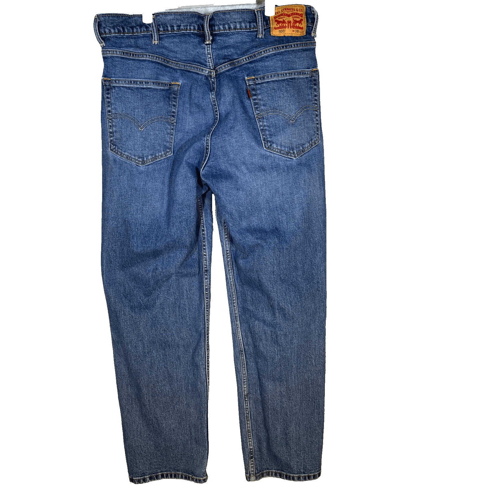 Levi's 550 Men’s Jeans 38 X 32 Blue Denim Stretch Relaxed Fit Straight Leg M1651 - Thumbnail 2