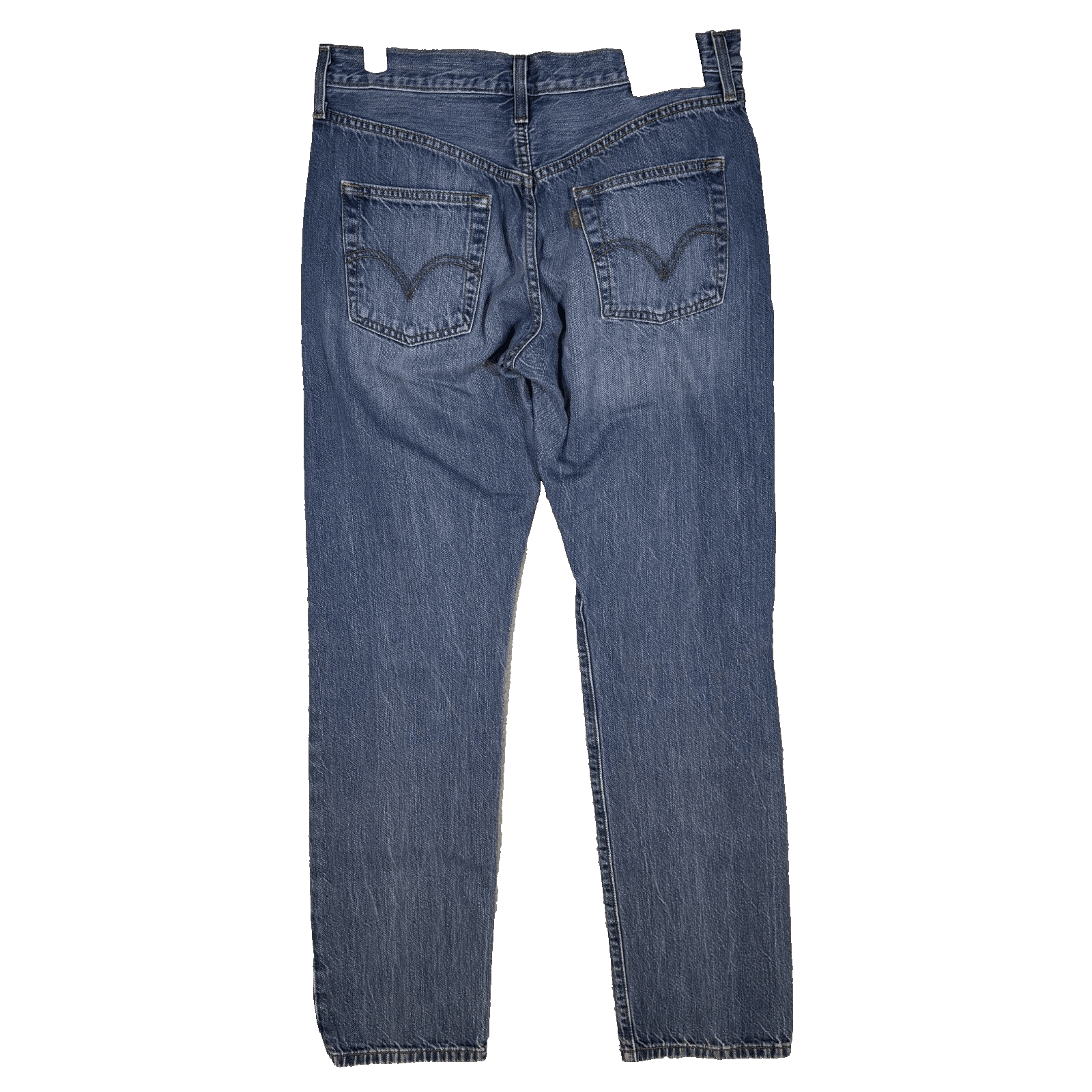 Levi's Women Jeans 28 Blue Denim Mid-Rise Button-Fly Original Straight Leg W531 - Thumbnail 2