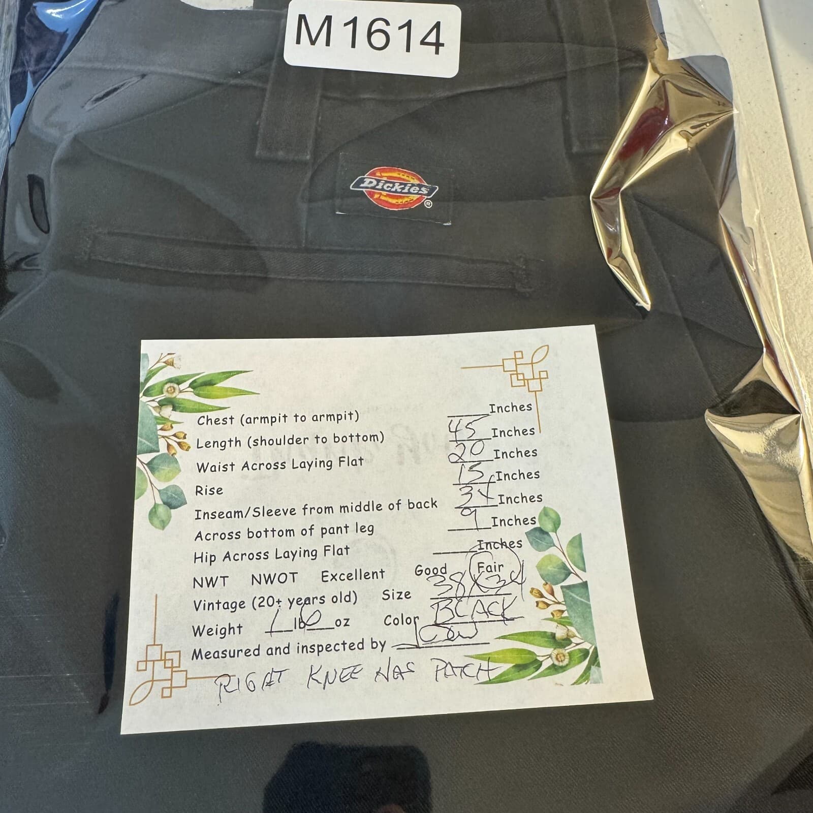 Dickies Men's Original Flex Work Pants 38 x 34 Black High-Rise Straight Leg - Thumbnail 8