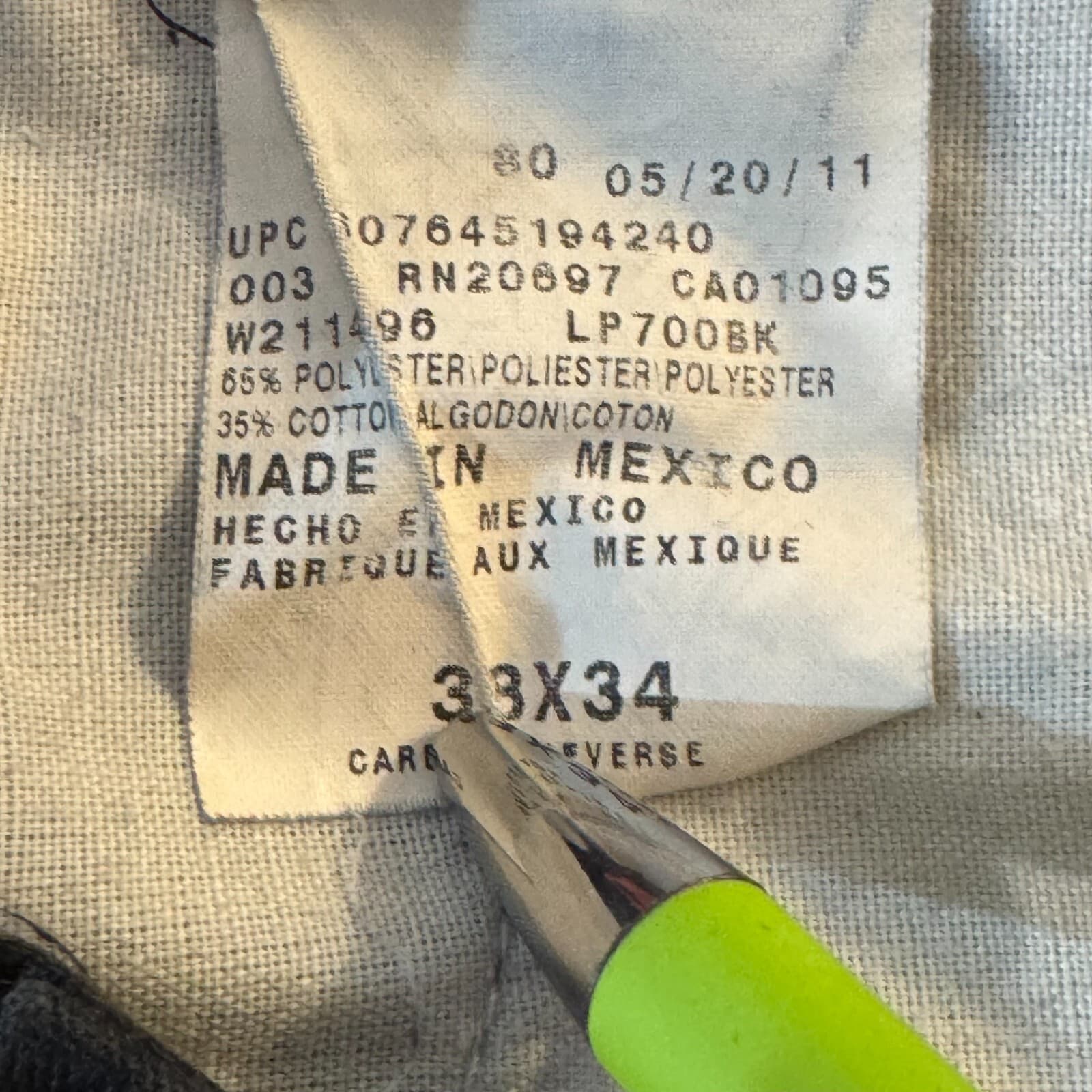 Dickies Men's Original Flex Work Pants 38 x 34 Black High-Rise Straight Leg - Thumbnail 13