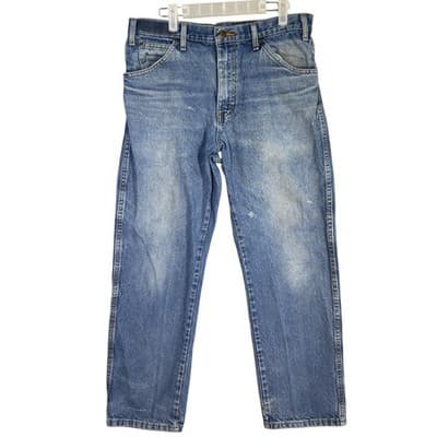 Dickies Jeans Mens 34x30 Relaxed Fit Workwear Carpenter Pants Distressed Denim - Image 1