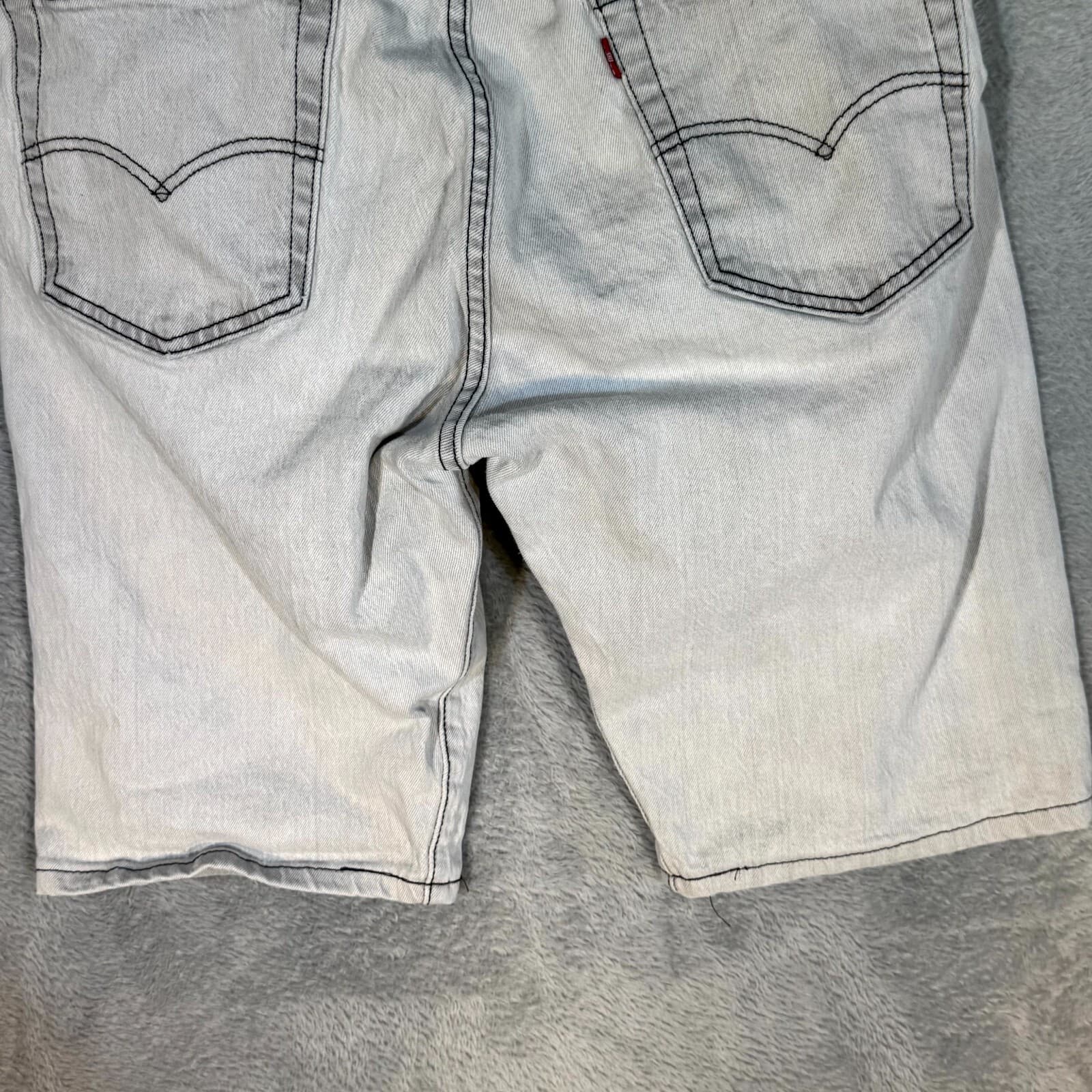 Levi's 501 Bermuda Shorts Men's 36 Gray Mid-Rise Button-Fly Original Fit M1655 - Thumbnail 10