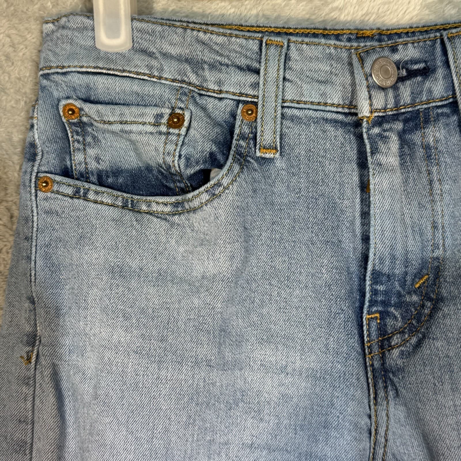 Levis 502 Mens Jeans 29x30 Blue Stretch Denim Mid Rise Straight Leg - Thumbnail 3