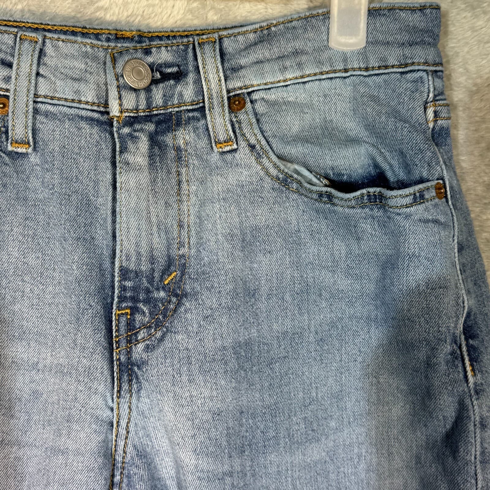 Levis 502 Mens Jeans 29x30 Blue Stretch Denim Mid Rise Straight Leg - Thumbnail 4