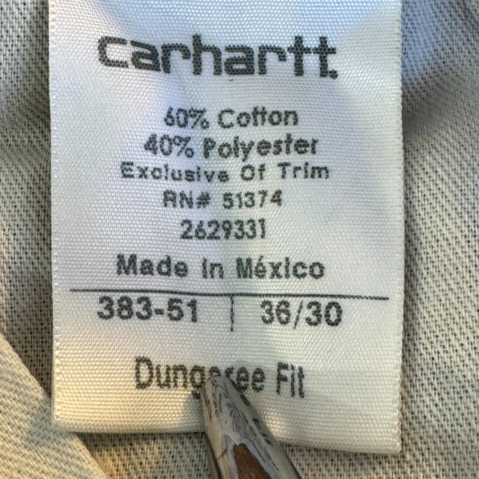 Carhartt Carpenter Jeans Men’s 36x30 Brown Cotton Dungaree Fit Straight - Thumbnail 10