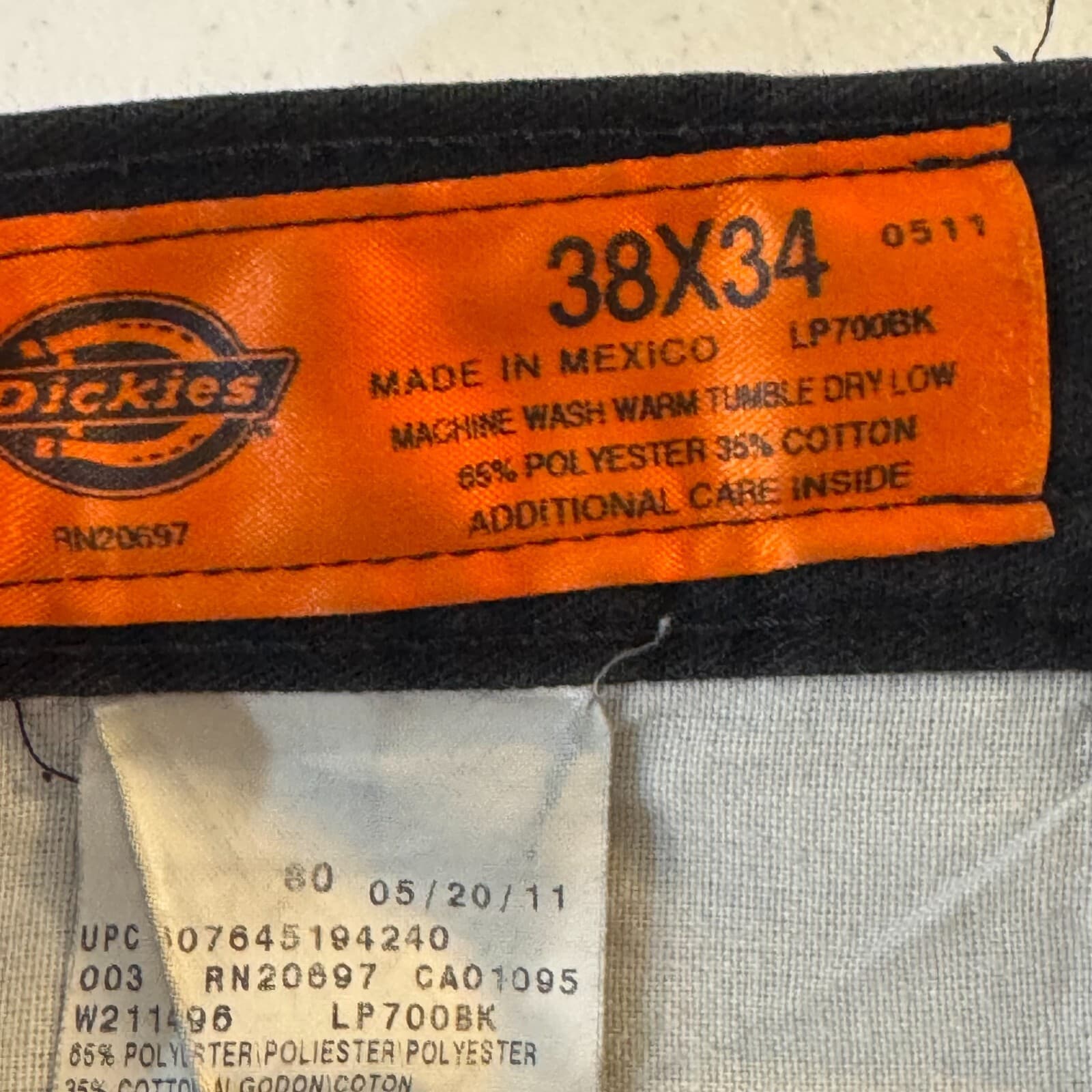 Dickies Men's Original Flex Work Pants 38 x 34 Black High-Rise Straight Leg - Thumbnail 12