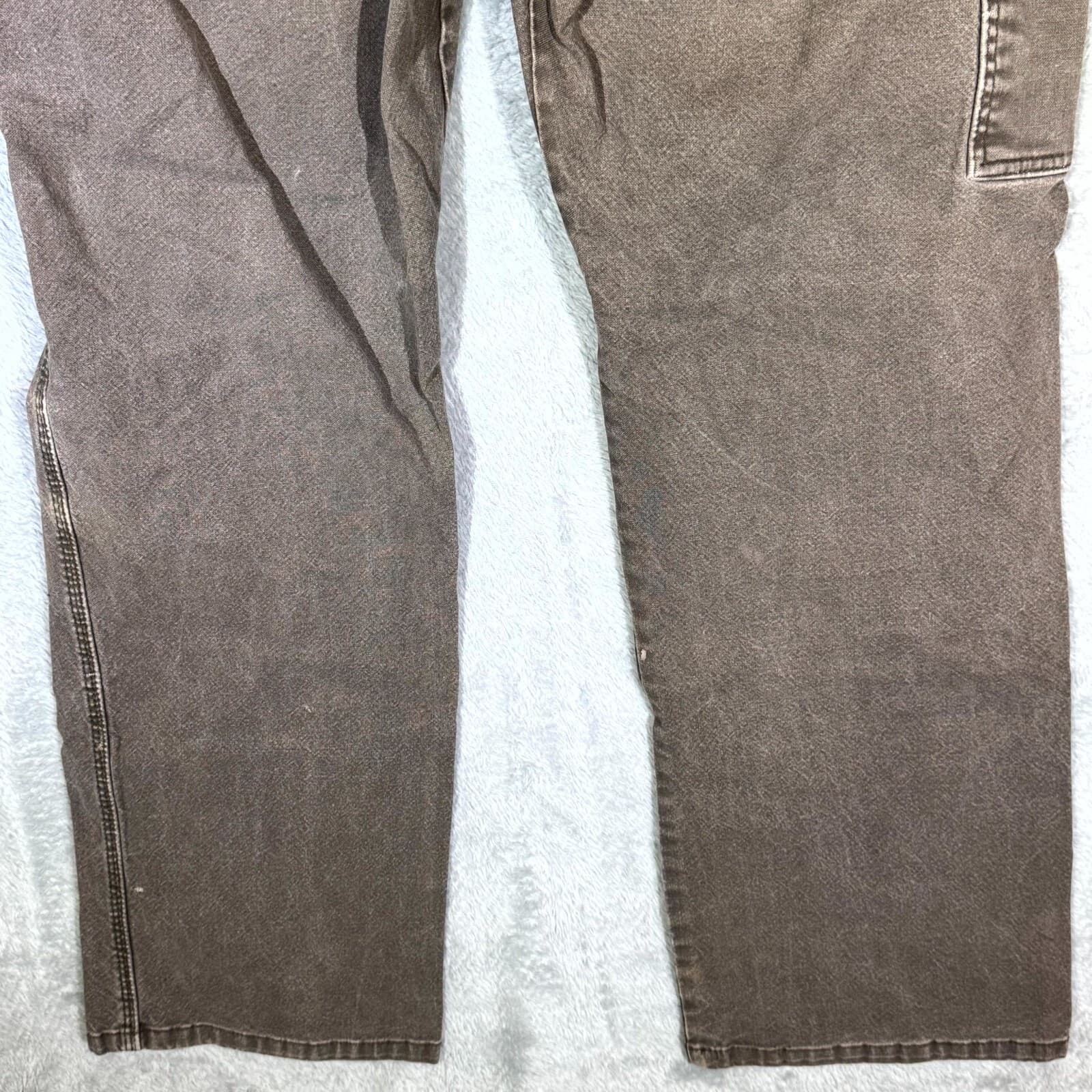 Dickies Carpenter Jeans Men’s 38x32 Brown Denim Stretch Workwear Straight Leg - Thumbnail 8