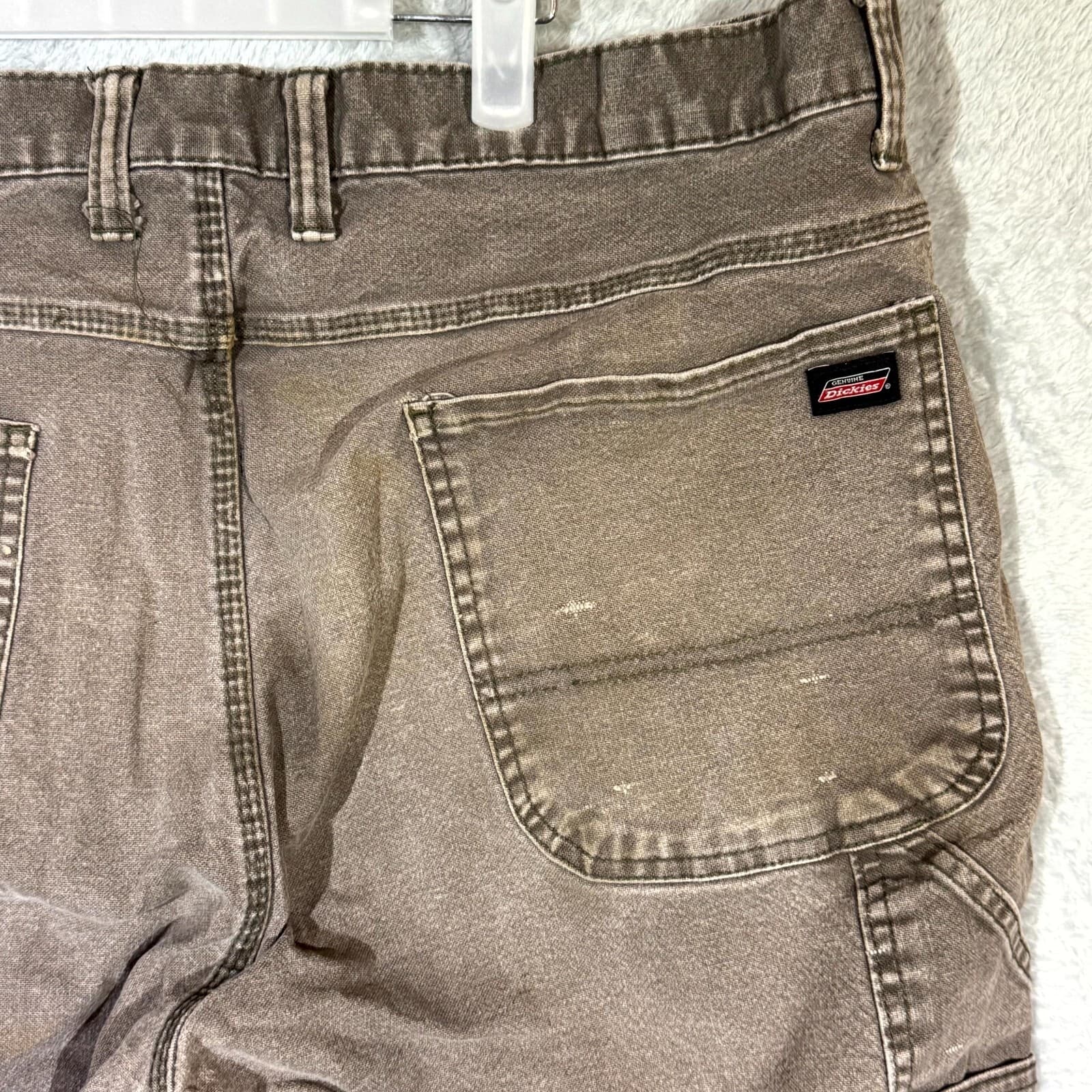 Dickies Carpenter Jeans Men’s 38x32 Brown Denim Stretch Workwear Straight Leg - Thumbnail 7