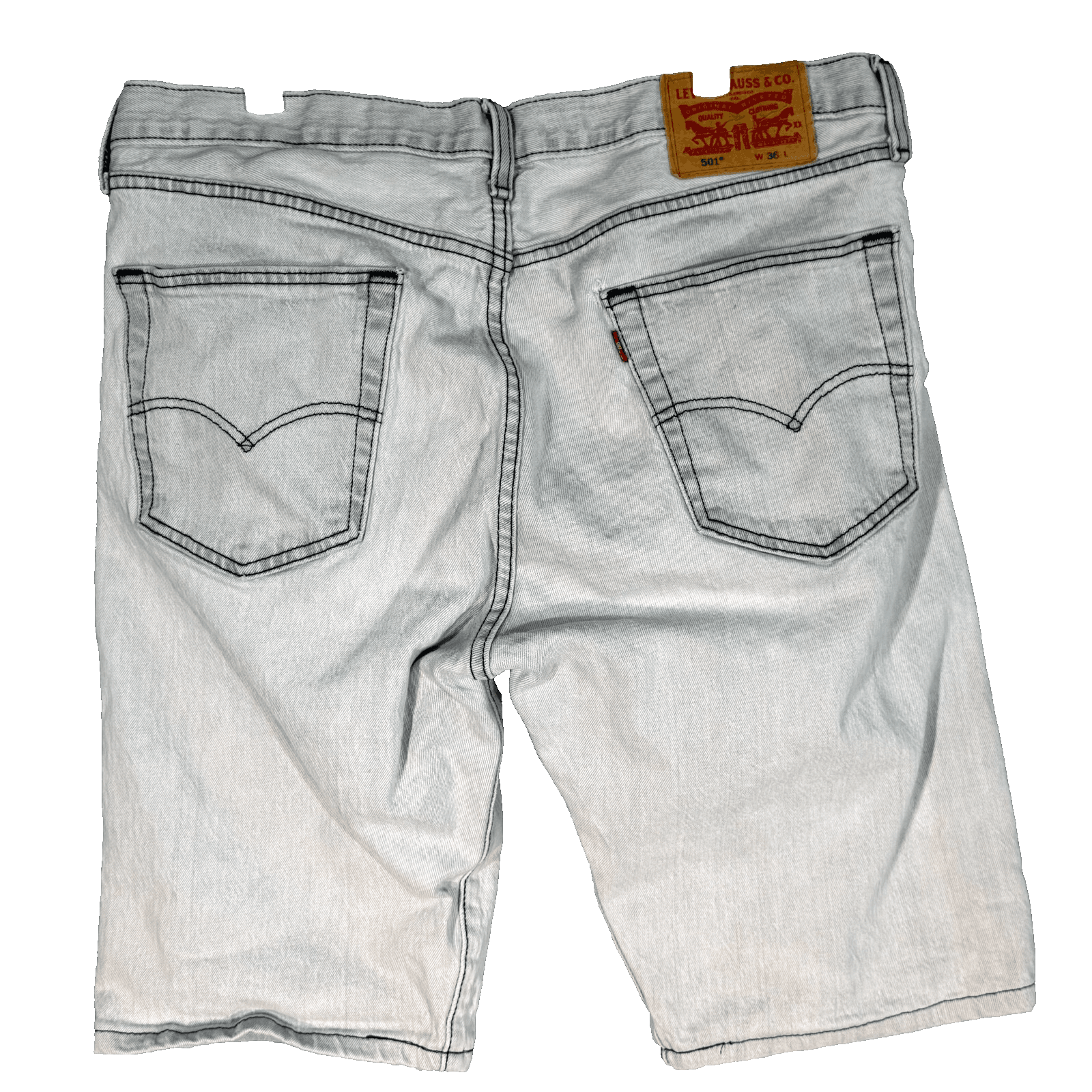 Levi's 501 Bermuda Shorts Men's 36 Gray Mid-Rise Button-Fly Original Fit M1655 - Thumbnail 2