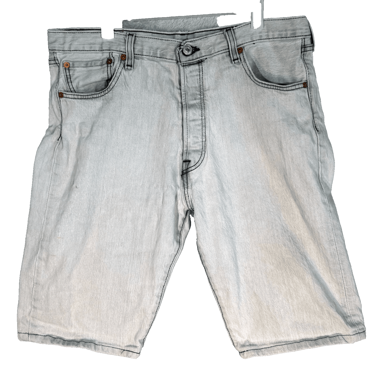 Levi's 501 Bermuda Shorts Men's 36 Gray Mid-Rise Button-Fly Original Fit M1655 - Image 1
