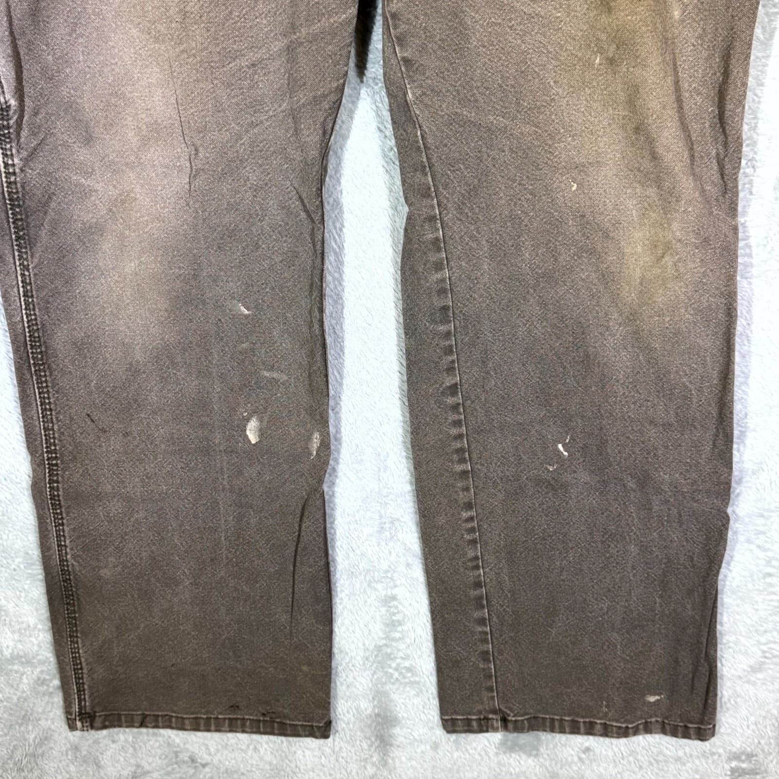 Dickies Carpenter Jeans Men’s 38x32 Brown Denim Stretch Workwear Straight Leg - Thumbnail 5