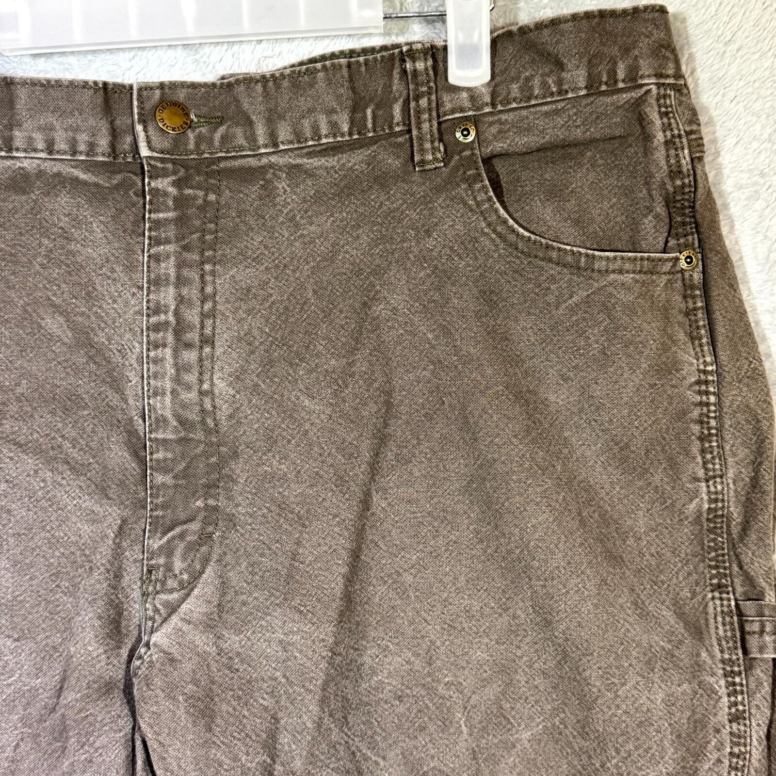 Dickies Men's Carpenter Jeans 40X30 Gray Denim High-Rise Straight Leg Workwear - Thumbnail 4