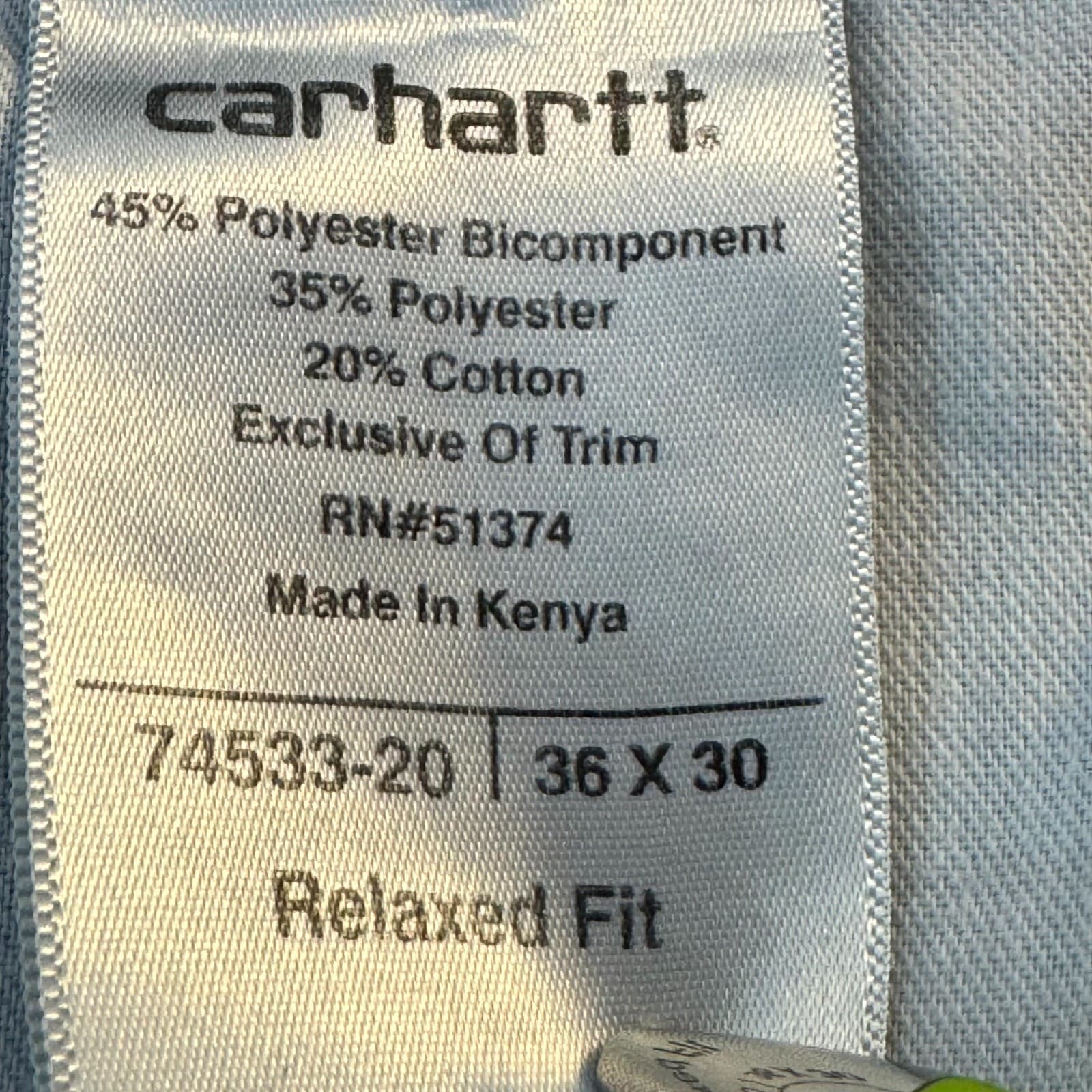 Carhartt Carpenter Pants Men's 74533-20 36x30 Navy Ripstop Relaxed Fit - Thumbnail 5