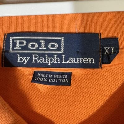 Polo Ralph Lauren Polo Shirt Mens XL Orange Pony Logo Pique Short Sleeve - Thumbnail 8