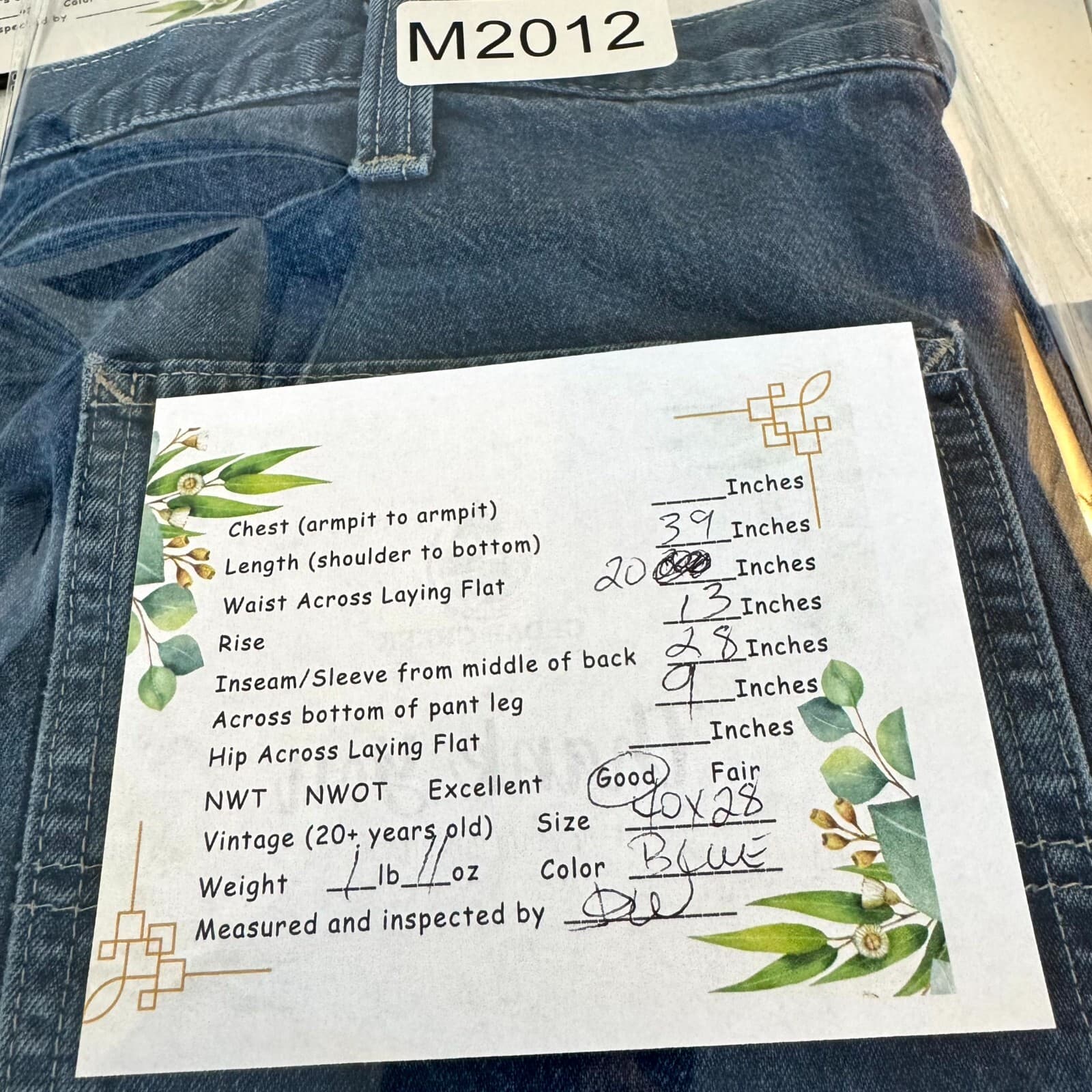 Carhartt Carpenter Jeans 40x28 Blue Denim Dungaree Fit Workwear - Thumbnail 8