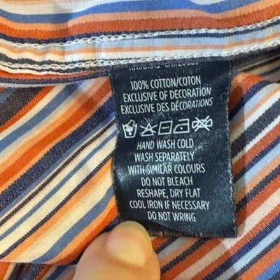 Robert Graham Shirt Mens XL Orange Blue Stripe Long Sleeve Paisley Contrast Cuff - Thumbnail 12