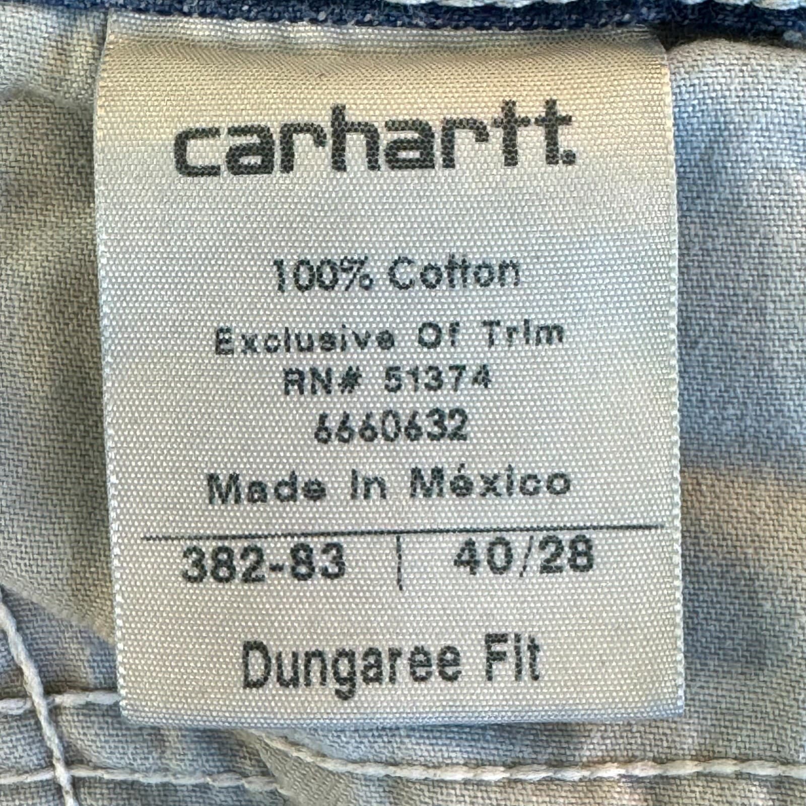 Carhartt Carpenter Jeans 40x28 Blue Denim Dungaree Fit Workwear - Thumbnail 9