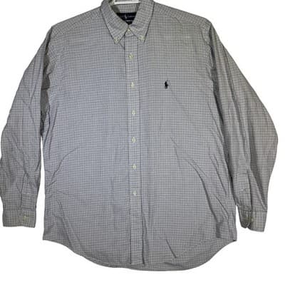 Ralph Lauren Shirt Mens 16 34/35 Lavender Check Yarmouth Button Down Long Sleeve - Image 1