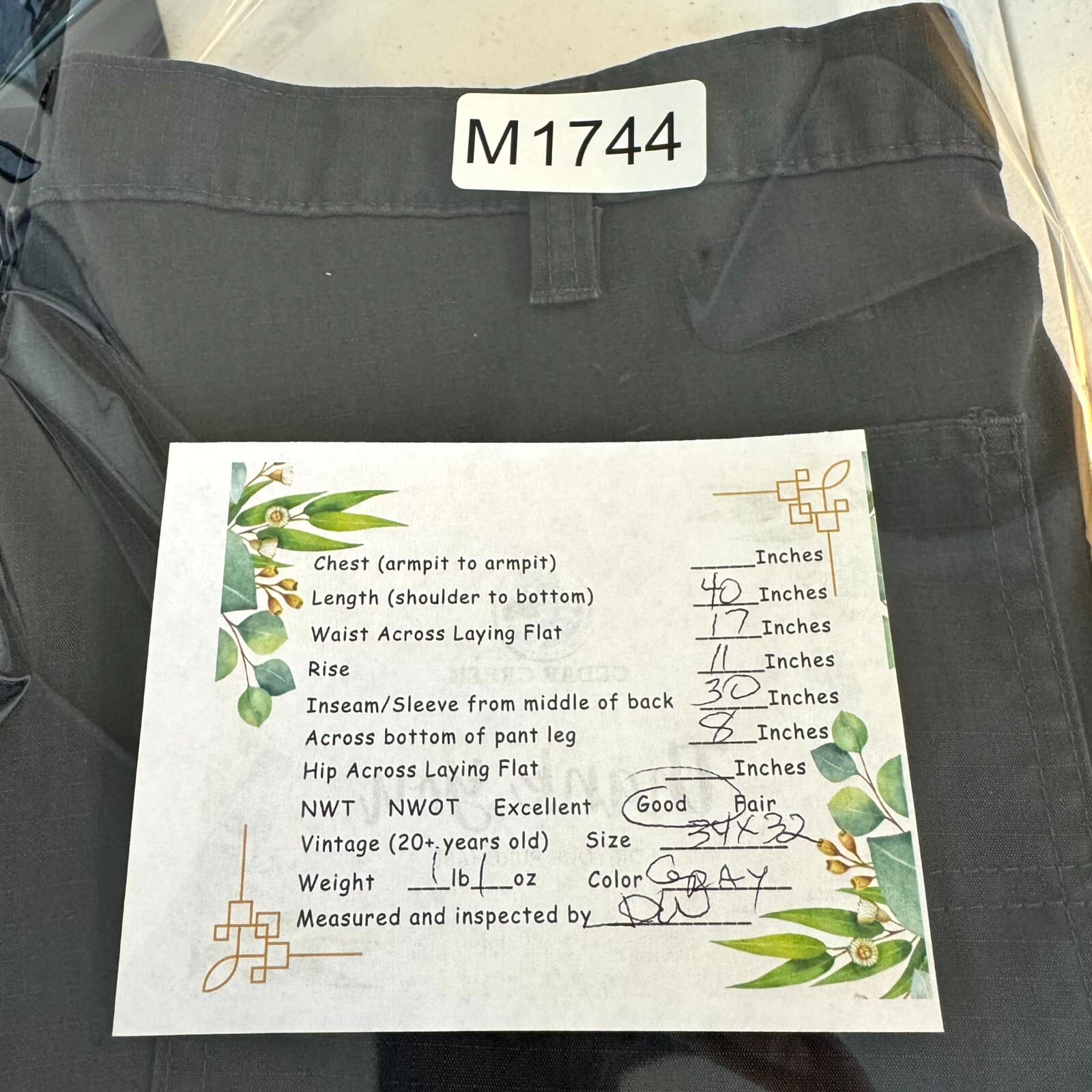 Carhartt Carpenter Pants Men’s 34x32 Gray Relaxed Fit Workwear Rip Stop - Thumbnail 7