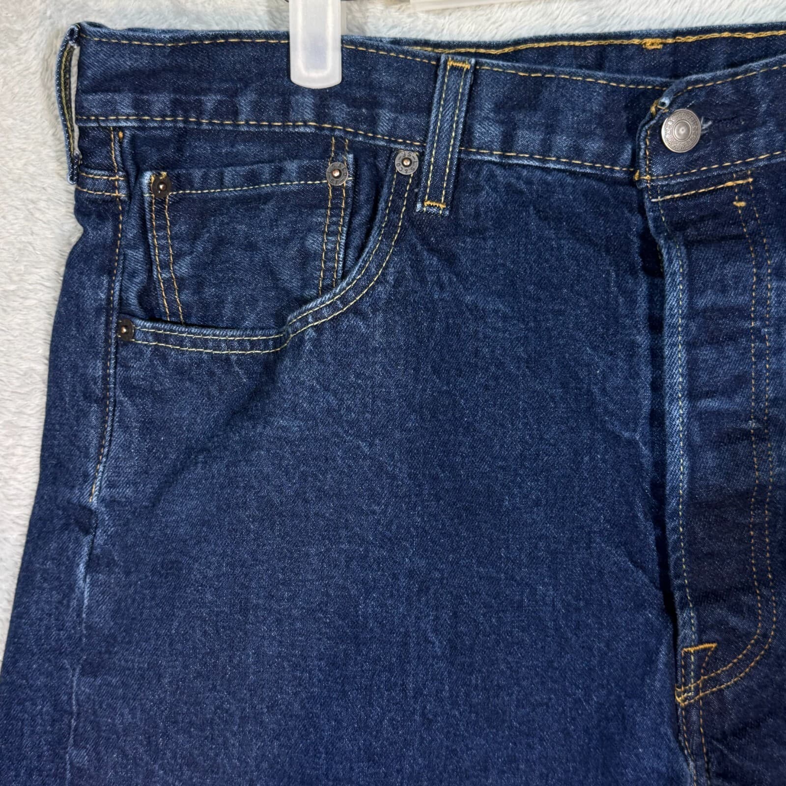 Levi’s 501 Men’s Jeans Blue Denim Straight Leg Button Fly 38x29 - Thumbnail 3