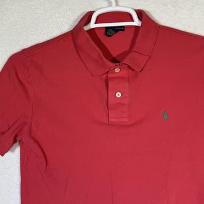 Polo Ralph Lauren Polo Shirt Youth XL 18-20 Pink Green Pony Cotton Pique Classic - Thumbnail 5