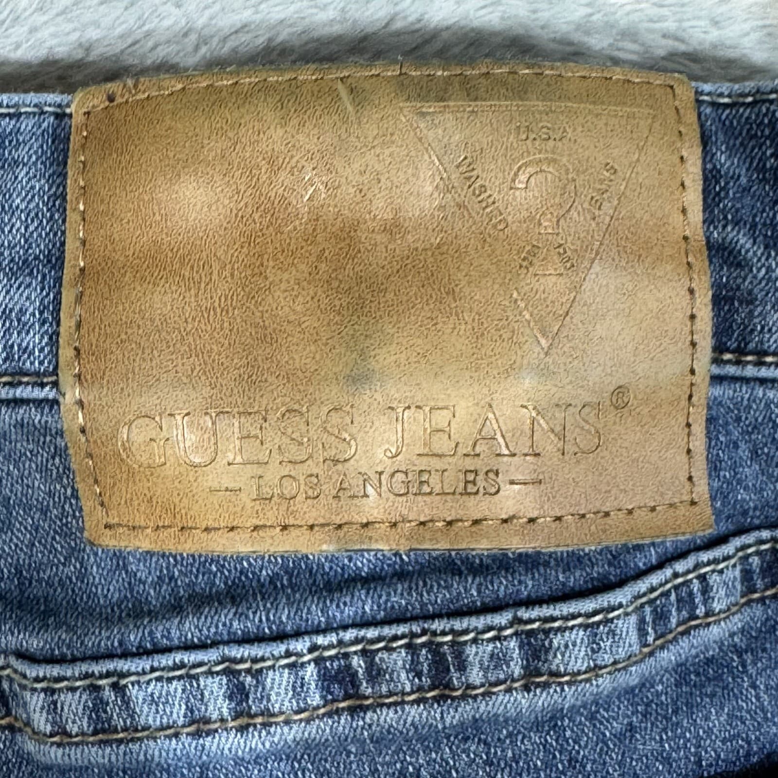 Guess Lincoln Jeans Men 32x30 Blue Denim Slim Straight Mid Rise - Thumbnail 6