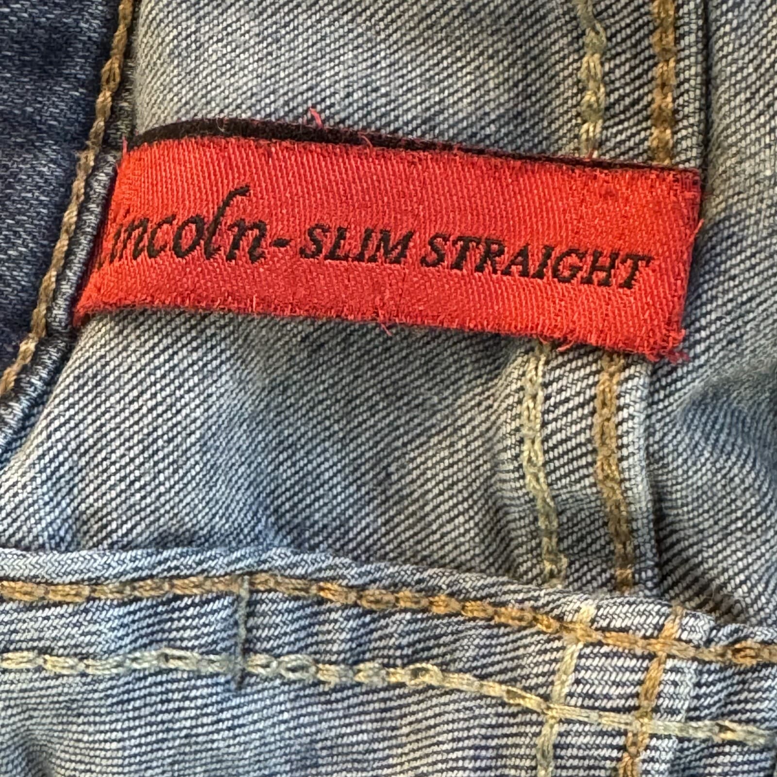 Guess Lincoln Jeans Men 32x30 Blue Denim Slim Straight Mid Rise - Thumbnail 9