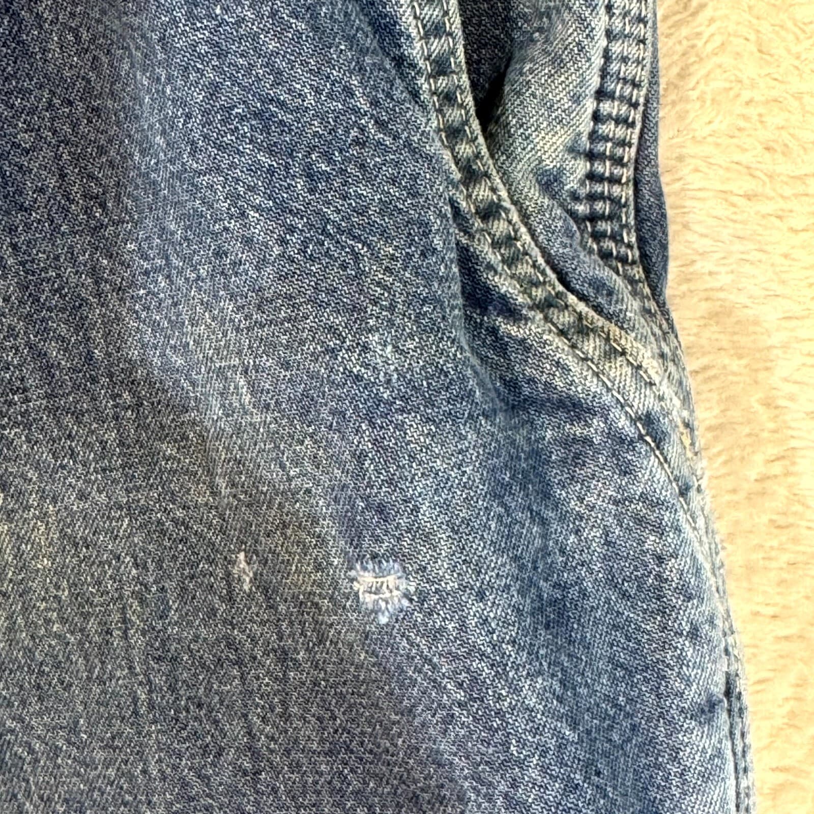 Carhartt Carpenter Jeans 40x28 Blue Denim Dungaree Fit Workwear - Thumbnail 6