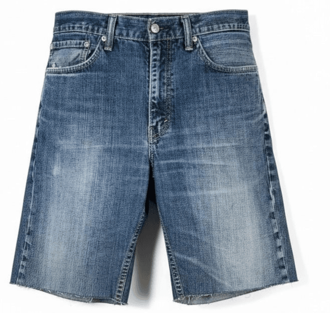 Levi's 514 Shorts Mens 36 Blue Bermuda Cutoff Raw Hem Distressed 5-Pocket - Image 1
