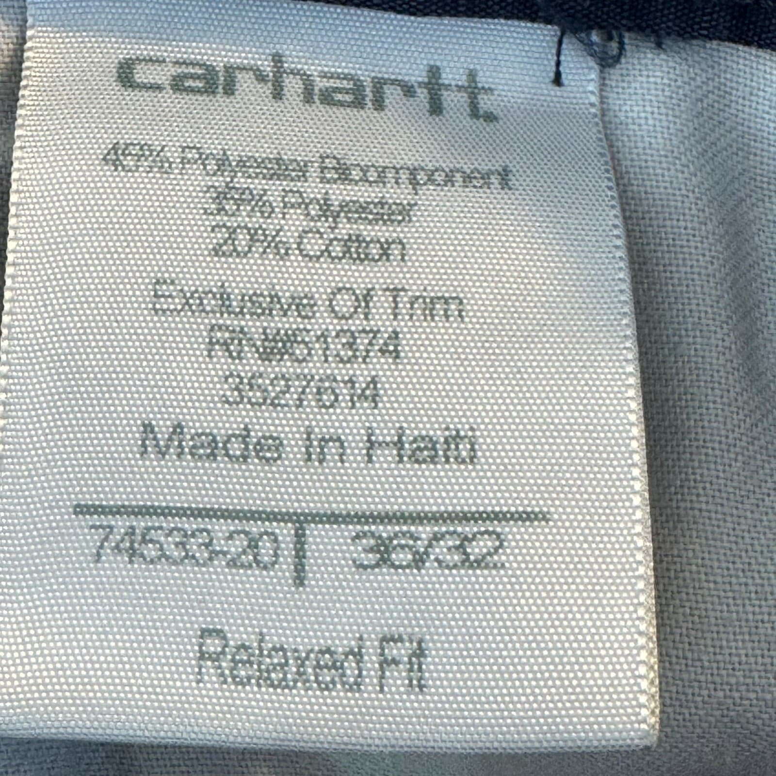 Carhartt Carpenter Pants Men 36x32 Navy Ripstop Relaxed Fit Workwear Utility - Thumbnail 4