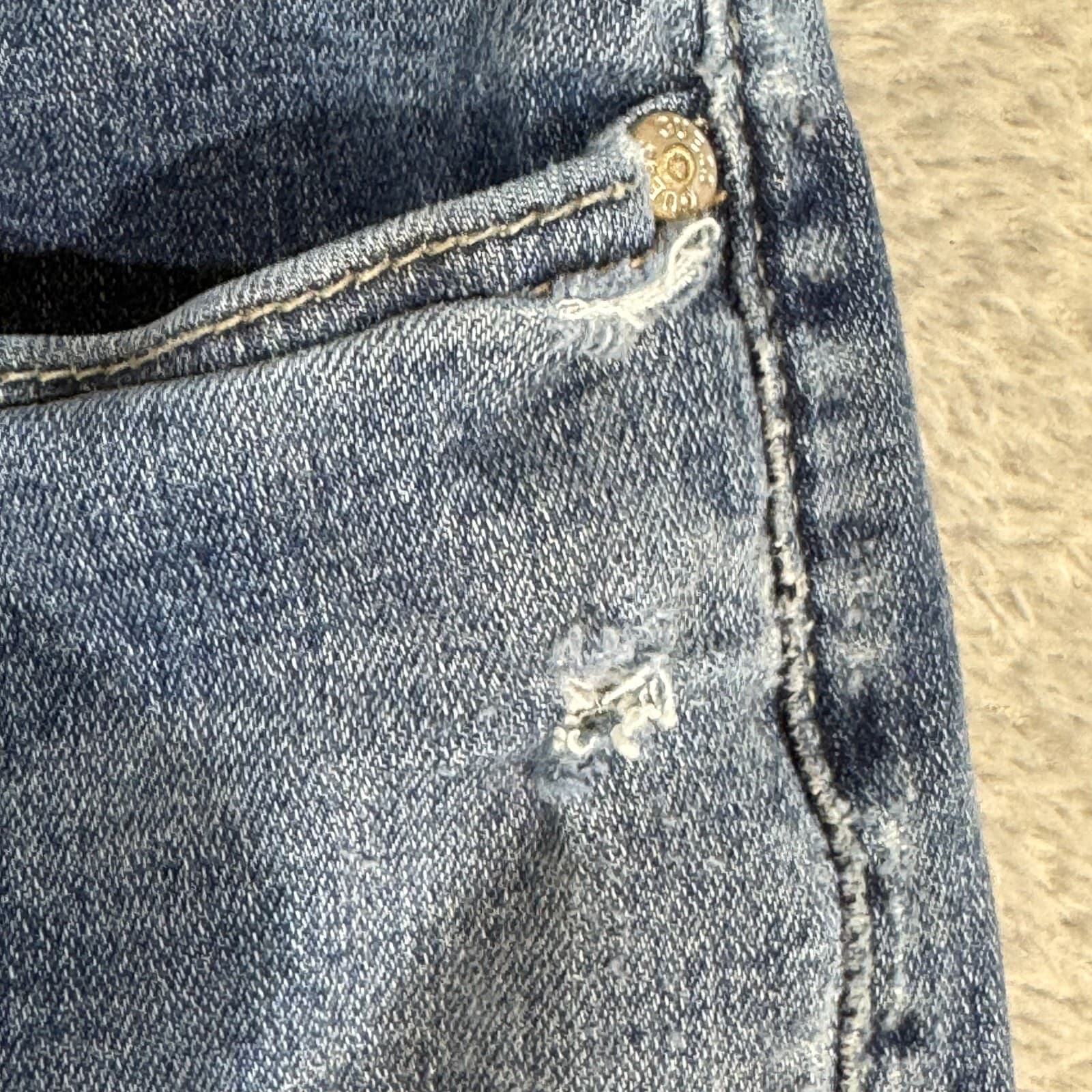 Guess Lincoln Jeans Men 32x30 Blue Denim Slim Straight Mid Rise - Thumbnail 4