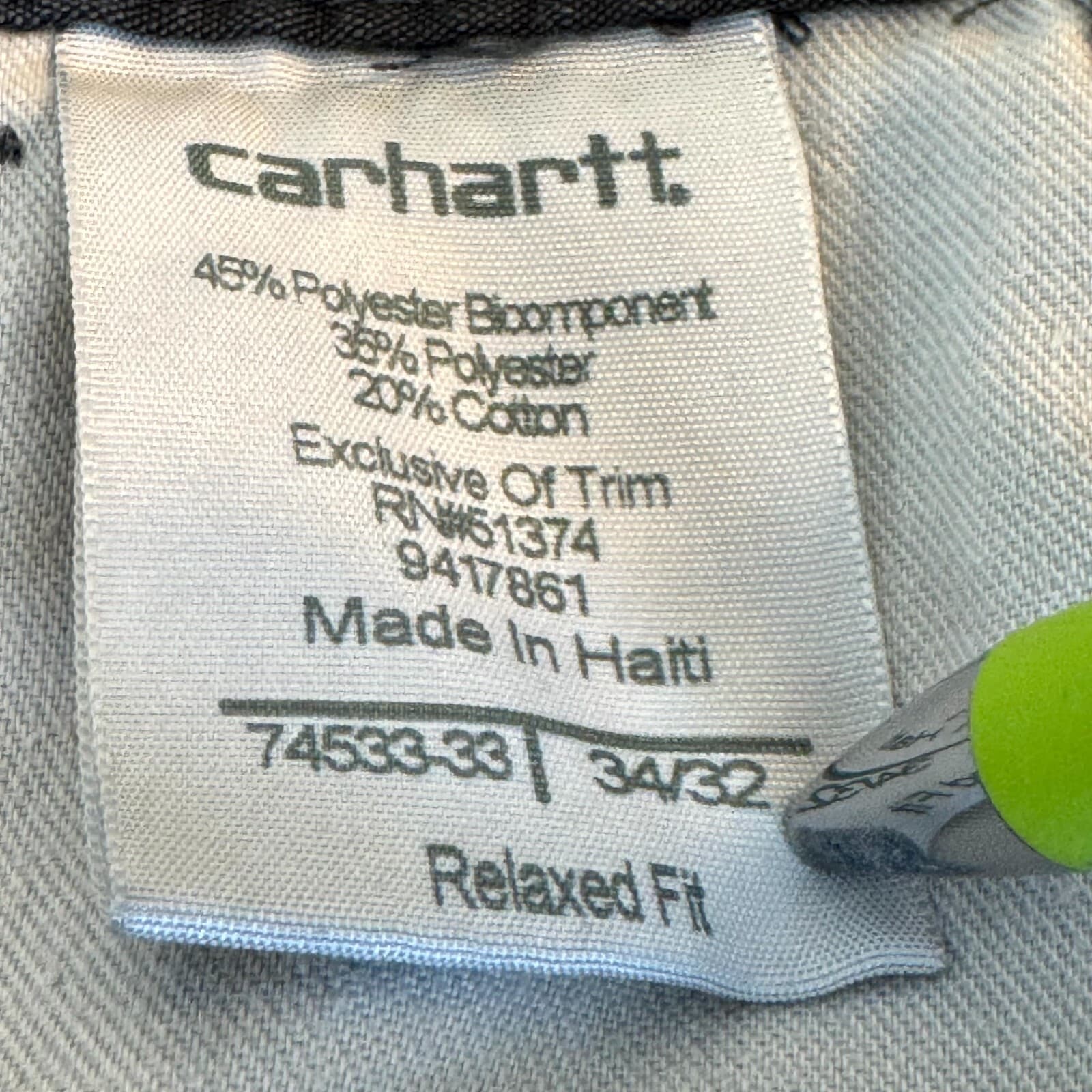Carhartt Carpenter Pants Men’s 34x32 Gray Relaxed Fit Workwear Rip Stop - Thumbnail 6