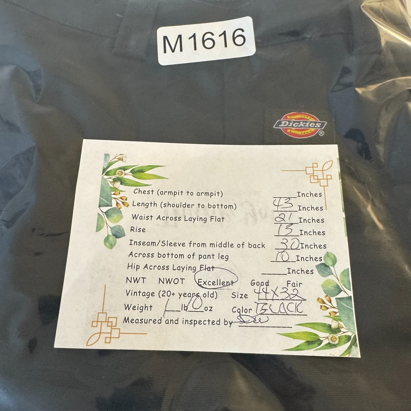 Dickies Work Pants Men 44x32 Black Polyester High Rise Utility Outdoor - Thumbnail 8