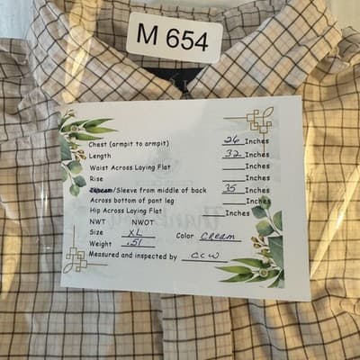 Ralph Lauren Shirt Mens XL Cream Tattersall Plaid Classic Fit Long Sleeve Pony - Thumbnail 16