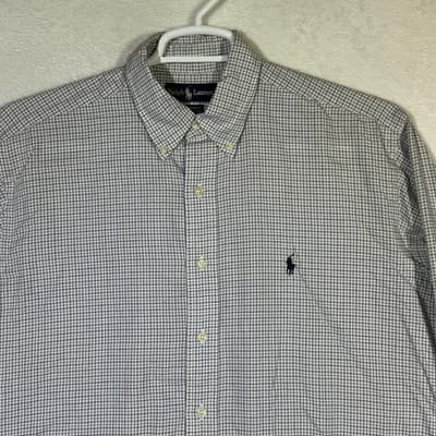 Ralph Lauren Shirt Mens 16 34/35 Lavender Check Yarmouth Button Down Long Sleeve - Thumbnail 5