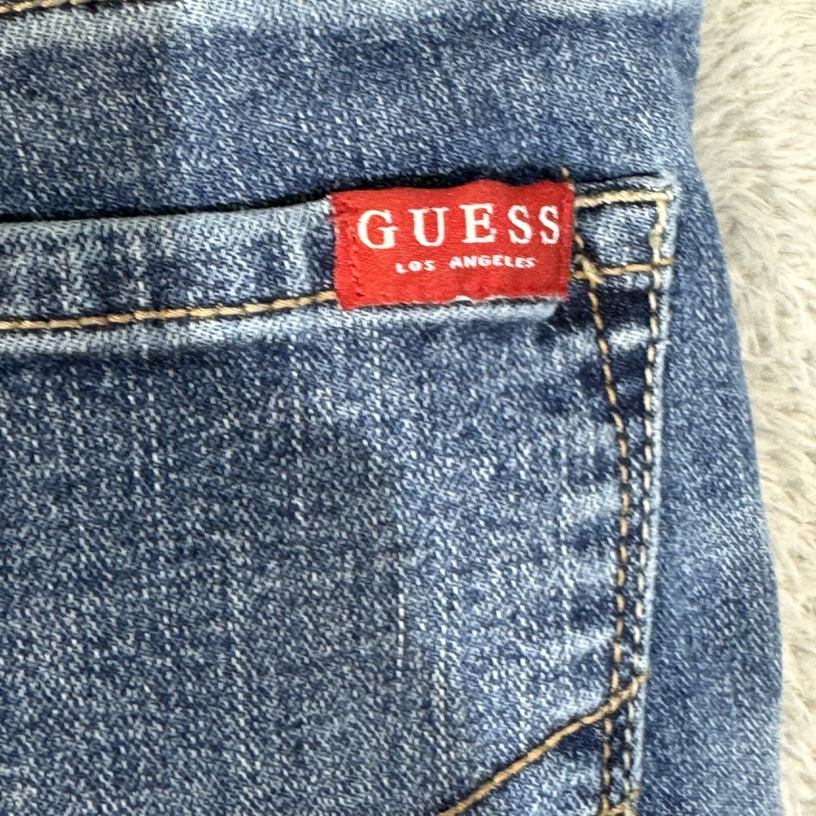 Guess Lincoln Jeans Men 32x30 Blue Denim Slim Straight Mid Rise - Thumbnail 5