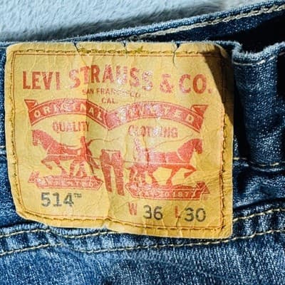 Levi's 514 Shorts Mens 36 Blue Bermuda Cutoff Raw Hem Distressed 5-Pocket - Thumbnail 7