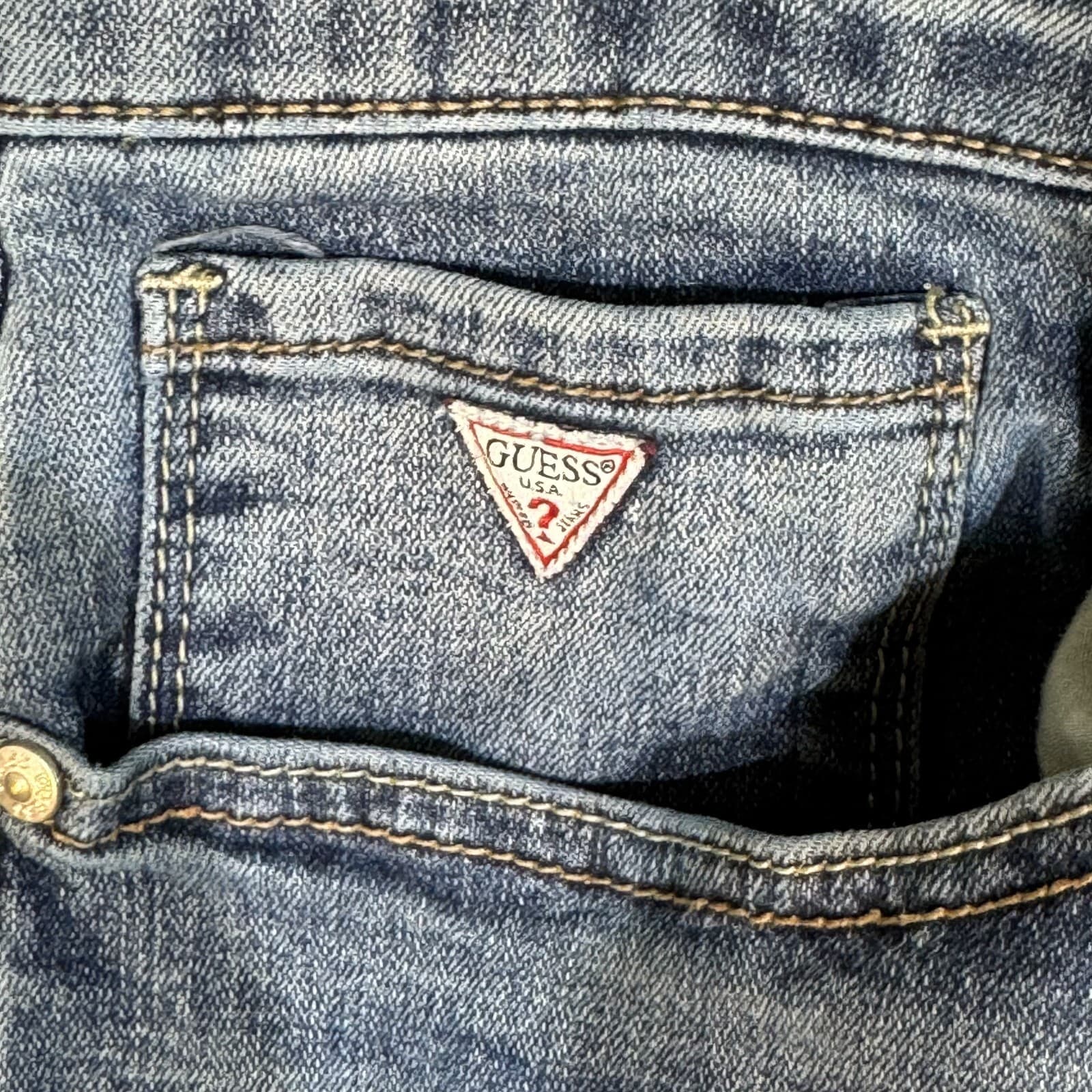 Guess Lincoln Jeans Men 32x30 Blue Denim Slim Straight Mid Rise - Thumbnail 3